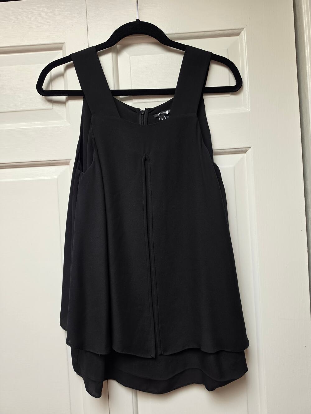 Theory Silk Tank Top Lylan Black Layered Medium